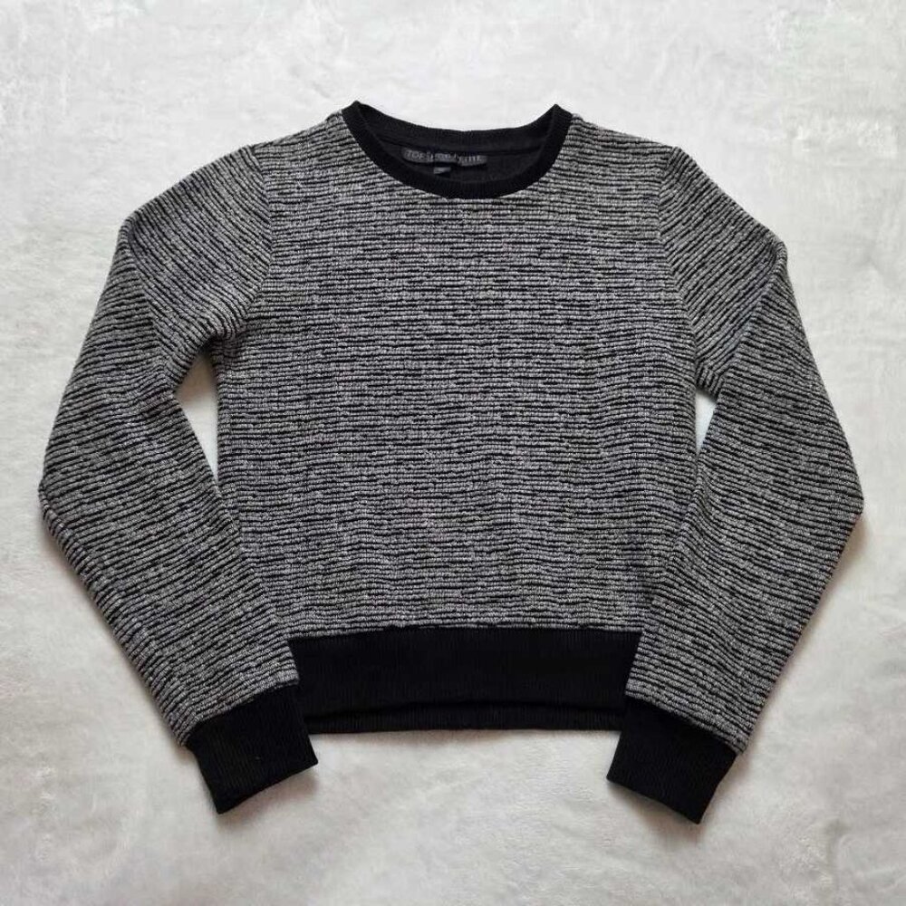 US 0 Petite TopShop black and white crewneck knit sweater EUR 32 / UK 4 / US 0P